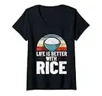 Femme Cuiseur à riz japonais T-Shirt avec Col en V