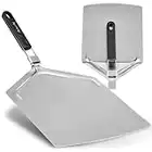 Checkered Chef Pizza Peel - Extra Large, Stainless Steel Metal Pizza Paddle with Folding Handle, Outdoor Pizza Oven Accessories - 13 Inch x 15 Inch