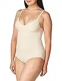 Maidenform womens Firm Foundations Built-in Bra Shaper Shapewear Bodysuit, Transparent, 42D US