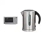 Breville Compact Wave Microwave (BMO650SIL1BUC1) & BKE700BSS Soft Top Pure Kettle, Stainless Steel