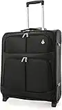 Aerolite Valigia Trolley 56x45x25 Dimensione Max per easyJet/British Airways/Jet2 Trolley Bagaglio a Mano Valigia Leggera con 2 Ruote, 56cm, 10 Anni Di Garanzia, (Nero)