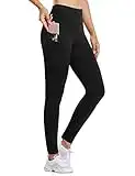 BALEAF Women's Fleece Lined Water Resistant Legging High Waisted Thermal Winter Hiking Running Pants Pockets Black X-Small