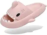 Ciabatte Squalo Estive Donna Uomo Pantofole da Bagno Comode Ciabatta da Doccia Antiscivolo Sandali da Spiaggia e Piscina a Punta Aperta Shark Slides Slippers, Rosa, 36/37 EU