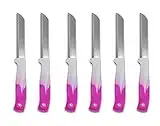 Solingen Küchenmesser Set, Solingen Messer Set, Allzweckmesser, Obstmesser, Gemüsemesser, Schälmesser, sehr scharf, Allesschneider Edelstahl, Farbe:Pink-Weiß, Stück:3 Stück