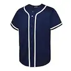 EALER BJ80 Series Herren Baseball-Trikot mit Knopfleiste, kurzärmelig, Hipster, Hip-Hop, Sportuniformen, navy, Mittel