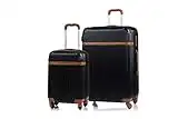 CHAMPS – ‘Vintage Collection’ - 2 Piece HARDSIDE Spinner Luggage Set (Black)