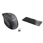 Logitech M705 Marathon Wireless Mouse, 2.4 GHz USB Unifying Receiver, 1000 DPI, 5-Programmable Buttons, 3-Year Battery - Black & K360 Compact Wireless Keyboard - Glossy Black