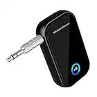 RUIZHI Adaptateur Bluetooth Voiture, Recepteur Bluetooth Voiture BT5.0 Appels Mains Libres, Aux Récepteur Audio Bluetooth Jack Audio 3,5mm pour Voiture/Casque Filaire/Audio Domestique