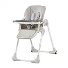 Kinderkraft YUMMY Chaise Haute Bébé, Fauteuil Enfant, Chaise Enfant, Puericulture Bébé, Repas Bébé, Pliée, Avec Plateau, Repose-pieds, Réglable, Naissance, 15kg, Gris