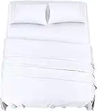 Utopia Bedding Juego De Sabanas - Poliéster Microfibra Cepillada - Sábanas y Fundas de Almohada (Cama 150, Blanco)