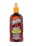 Malibu Sun SPF 15 Bronzing Tanning Coconut Oil Spray with Medium Protection, Water Resistant, Tropical Scent, 200ml