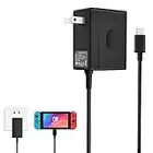 YCCSKY Charger for Nintendo Switch,AC Adapter for Nintendo Switch - Fast Travel Wall Charger with 5FT USB C Cable 15V/2.6A Power Supply for Nintendo Switch Supports TV Mode and Dock Station (Blcak)
