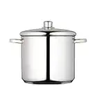 MasterClass Stock Pot With Lid 8.5L/24cm, Induction-Safe, Stainless Steel, Silver