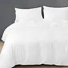 Duvet Cover Set - Easy Care and Soft hand feel breathable Microfibre Duvet Cover with Pillow cases - Pillow case Size (50cm x 75cm) - Bedding Quilt Cover Set. (Single, White)