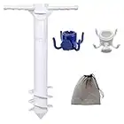 TFTSR Patio Beach Umbrella Sand Anchor Hanging Hook Set,Base with Adjustable Screw,One Size Fits All,Hang Objects and Stand Strong Winds