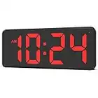 Wall Clock - LED Digital Wall Clock with Large Display, Big Digits, Auto-Dimming, Anti-Reflective Surface, 12/24Hr Format, Small Silent Wall Clock for Living Room, Bedroom, Farmhouse, Kitchen, Office