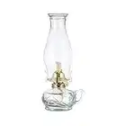 DNRVK Classic Large Kerosene Lamp with Handle Clear Oil Lamp Lantern 12" Height Chamber Vintage Glass Oil Lamps for Indoor Use Decor Lighting