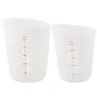 2 Pcs Silicone Cups for Resin,250/500ml Measuring Cup Precise Scale Clear Graduated Cups Non Stick Mixing Cups Epoxy Resin Cups for Handmade Craft Epoxy Resin Casting Molds Art Waxing Kitchen (Clear)