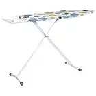 Amazon Basics Ironing Board with H-Shaped Iron Rest, Large, 122 cm x 43 cm, White, Polka Dots