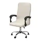 Jaotto Housse pour Chaise de Bureau Adulte, Housse de Fauteuil de Bureau Rotatif Extensible Élastique, Housses de Chaise Amovible Universel Moderne,Protector pour Chaise De Bureau(Beige,Media)