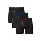 Hanes Men's X-Temp Total Support Pouch Boxer Brief, Anti-Chafing, Moisture-Wicking Underwear, Multi-Pack, Regular Leg-Black, X-Large