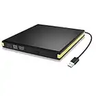 USB 3.0 External DVD Drive, Portable CD DVD Drive Player External CD Burner Reader Writer Disk Drive for Laptop Desktop MacBook Mac OS Windows 10 8 7 XP Vista