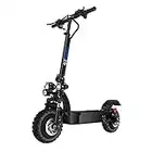 SONGZO Scooter Elettrico Doppio motore 11 Pollici Fuoristrada Tubeless Pneumatico Doppio freno a disco idraulico doppio Scooter Elettrico pieghevole con Batteria al Litio 60V 26AH