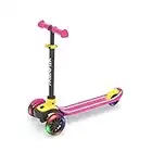 Chillafish Scotti Glow - Patinete de 3 Ruedas con Cubierta Antideslizante Twintip, Freno Integrado y Ruedas Luminosas, Altura Ajustable para Todos los niños a Partir de 3 años, Color Rosa