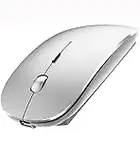 Bluetooth Mouse,Wireless Mouse for MacBook Pro MacBook air,Rechargeable Bluetooth Mouse for iPad iPad pro Laptop PC Computer (Silver)