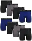 Reebok Men's Underwear - Performance Boxer Briefs (8 Pack), Size Medium, Blue/Black/Grey/Black