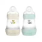 MAM Easy Start Anti-Colic Elements Baby Bottle Set of 2 (160 ml), Milk Bottle for Combination with Breastfeeding, Baby Drinking Bottle with Bottom Valve Against Colic, 0+ Months, Fox/Raccoon