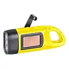 superpow Handkurbel Wiederaufladbare Taschenlampe Kurbel Notfall Solar Lampe LED Taschenlampe Dynamo Taschenlampe Tragbar Camping Lampen Notlicht im Freien mit Karabinerhaken zum Aufhänge