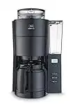 Melitta Filter Coffee Machine with Stainless Steel Jug, AROMAFRESH GRIND & BREW 1021-13 Thermal Black Edition