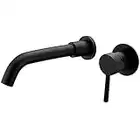 VALAZ Grifo empotrado de lavabo negro mate monomando caño 21cm