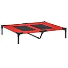 Pawhut Cama Elevada para Perros Cama de Mascotas con Malla Transpirable y Tela Oxford para Exterior Interior Aire Libre Jardín Terraza 91,5x76,2x18 cm Rojo