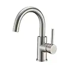 CREA Bar Sink Faucet, Prep Sink Faucet, Small Kitchen Sink Faucet Bathroom Faucet Pre Wet Mini Restroom Bath Utility Marine Outdoor Faucet, Brushed Nickel