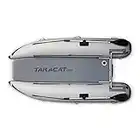 Takacat 260LX Inflatable Dinghy Boat Open Transom Sport Tender - 5-Person - 8HP, Ultra-Portable Open Bow Design, 2.6 Meters, Gray