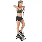 Sunny Health & Fitness Mini Stepper with Resistance Bands Black