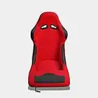 MODAUTO Asiento Deportivo para Coches,Baquet Deportivo Parches de Tela y Cuero,Adaptable para Coches,Modelo N050,Ojo Pequeño,Rojo