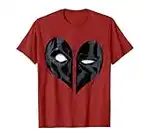 Marvel Deadpool Heart Mask Valentine's Graphic T-Shirt