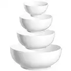 DOWAN Serving Bowls, Mixing Bowl Set, 86/36/24/8.5 Ounces Mixing Bowls for Kitchen, White Serving Set, Serving Bowls Set of 4, Ceramic Bowl Sets for Eating Different Sizes