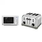 Breville Combi Wave 3-in-1 Microwave, Air Fryer, and Toaster Oven, Brushed Stainless Steel, BMO870BSS1BUC1 & Cuisinart CPT-180P1 Metal Classic 4-Slice Toaster, Brushed Stainless