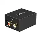 Portta Analog zu Digital Audio Konverter - Analog auf Digital Wandler - RCA R/L zu Toslink/SPDIF Koaxial Cinch Ausgang - Audiowandler für DVD-Player Lautsprecher