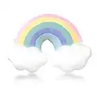 BENEKIY Rainbow Pillow 21'' Plush Rainbow Cloud Pillow Rainbow Shaped Travel Pillow Soft Stuffed Rainbow Decor Cushion Car Home Decorations