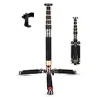 Koolehaoda Camera Aluminum Monopod with Metal Tripod Base.6 Sections 46-177cm/18-69inch Adjustable, Leg Diameter Φ28mm,up to 6kg /13lbs