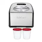 Cuisinart ICE-100 Compressor Ice Cream and Gelato Maker Bundle with Freezer Storage Containers (2-Pack) (2 Items)