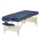 Master Massage Coronado - Tavolo da massaggio portatile più ampio e lussuoso, con foro per il viso e riempitivo, per salone di bellezza, spa, lettino per terapia tattica, colore: blu reale, 71 cm