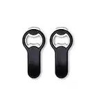 KITCHENDAO 2 in 1 Magnetic Beer Bottle Opener for Fridge and RV with Cap Catcher - Pop Can Soda Can Opener, Stick to Refrigerator for Easy Storage with Magnet, Gift for Men Husband Father- 2 Pack