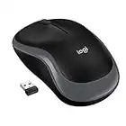 Logitech M185 Souris Sans Fil, 2.4 GHz avec Mini Récepteur USB, Longévité de la Pile 12 Mois, Résolution du Capteur 1000 PPP, Ambidextre, Compatible PC, Mac, Ordinateur Portable - Gris/Noir