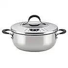 Circulon Momentum 4-Quart Covered Casserole antiadhésive en Acier Inoxydable avec Verrouillage Couvercle Pression